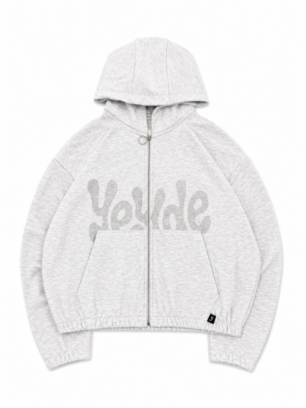 Hoodie Zipper Gris Oversize