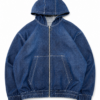 Zipper denim Washed Boxy Fit